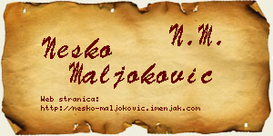 Neško Maljoković vizit kartica